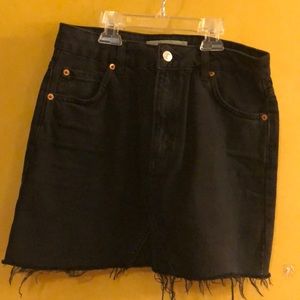 Black denim skirt